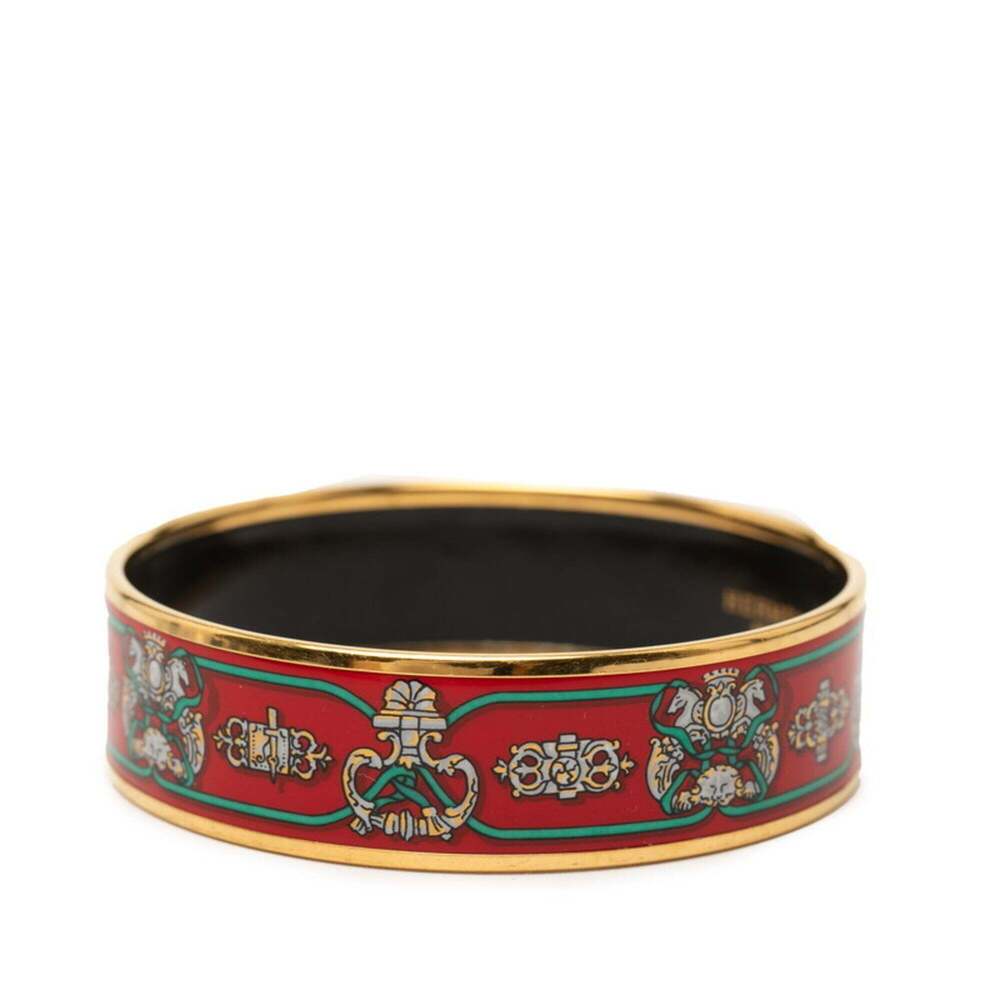 Hermes Enamel GM Cloisonné Bangle, Red Plated, Women's - Picture 2 of 7